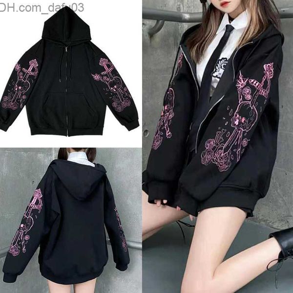 men's hoodies sweatshirts punk gothic skull letter printed hoodie y2k zipper hoodie street rock party women's hoodie winter long s, Black
men's hoodies sweatshirts punk gothic skull letter printed hoodie y2k zipper hoodie street rock party women's hoodie winter long s, Black