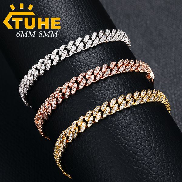 charm bracelets 6mm 8mm fashion miami cuban chain bracelet for women men hip hop jewelry cubic zirconia gift drop 230801, Golden;silver
charm bracelets 6mm 8mm fashion miami cuban chain bracelet for women men hip hop jewelry cubic zirconia gift drop 230801, Golden;silver