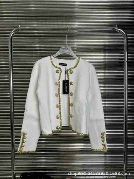 women's knits & tees designer pre autumn new french double breasted long sleeved cardigan with gold beads embellishments for a classy e, White
women's knits & tees designer pre autumn new french double breasted long sleeved cardigan with gold beads embellishments for a classy e, White
