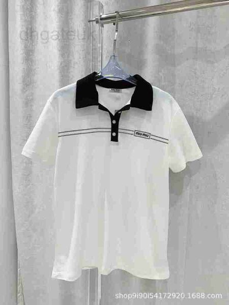 women's polos designer spring/summer new contrast polo collar decoration with water diamond pearl button short sleeve small shoulder st, White
women's polos designer spring/summer new contrast polo collar decoration with water diamond pearl button short sleeve small shoulder st, White