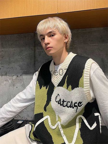 men's sweaters harajuku vintage colorblock pullover sweater vest men women's clothes y2k oversized knitwear sleeveless knitted swe, White;black
men's sweaters harajuku vintage colorblock pullover sweater vest men women's clothes y2k oversized knitwear sleeveless knitted swe, White;black