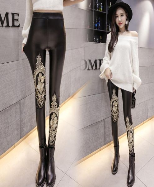 european fashion new design women's bodyon pu leather embroidery gold lace floral tunic leggings pants ps size smlxlxxl3042617, Black
european fashion new design women's bodyon pu leather embroidery gold lace floral tunic leggings pants ps size smlxlxxl3042617, Black