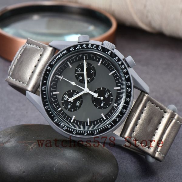 bioceramic moonswatch quarz chronograph mens watch mission mercury 42mm leather luxury watch james montre de luxe limited edition master wat, Slivery;brown
bioceramic moonswatch quarz chronograph mens watch mission mercury 42mm leather luxury watch james montre de luxe limited edition master wat, Slivery;brown