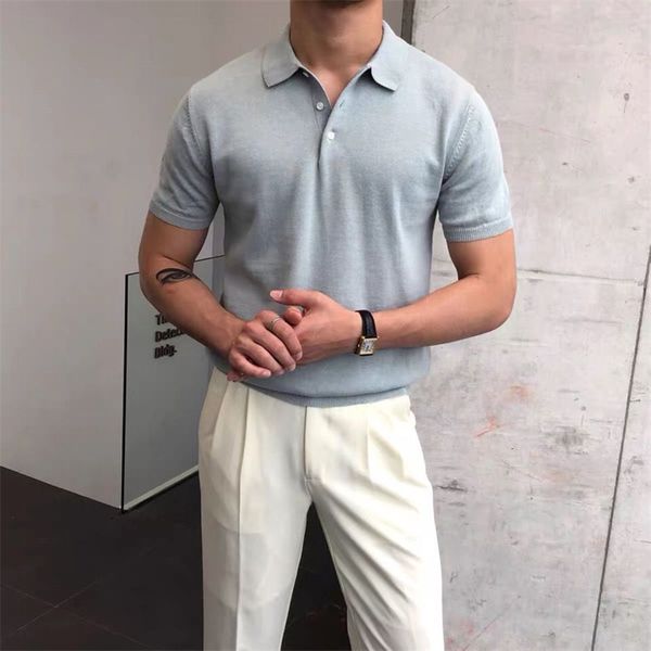 men's tshirts summer knitted polo shirt solid color business casual polo men short sleeve shirt golf shirts mens clothes 230801, White;black
men's tshirts summer knitted polo shirt solid color business casual polo men short sleeve shirt golf shirts mens clothes 230801, White;black