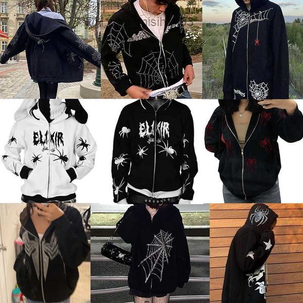 men's hoodies sweatshirts y2k zipper hoodie spider print gothic sweatshirt women's hoodie sports coat drawn gothic long sleeve sup, Black
men's hoodies sweatshirts y2k zipper hoodie spider print gothic sweatshirt women's hoodie sports coat drawn gothic long sleeve sup, Black