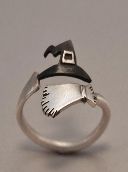 cluster rings fashion halloween ghost witch hat broom opening ring creative copper jewelry for women girls party accessary wholesa3817695, Golden;silver
cluster rings fashion halloween ghost witch hat broom opening ring creative copper jewelry for women girls party accessary wholesa3817695, Golden;silver