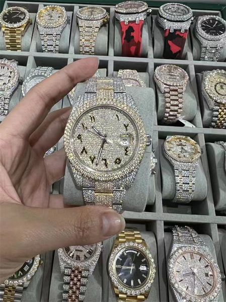 luxury mens watch for men designer movement watches diamond moissanite watch montre iced out watch automatic men's montre luxe mens lux, Slivery;brown
luxury mens watch for men designer movement watches diamond moissanite watch montre iced out watch automatic men's montre luxe mens lux, Slivery;brown