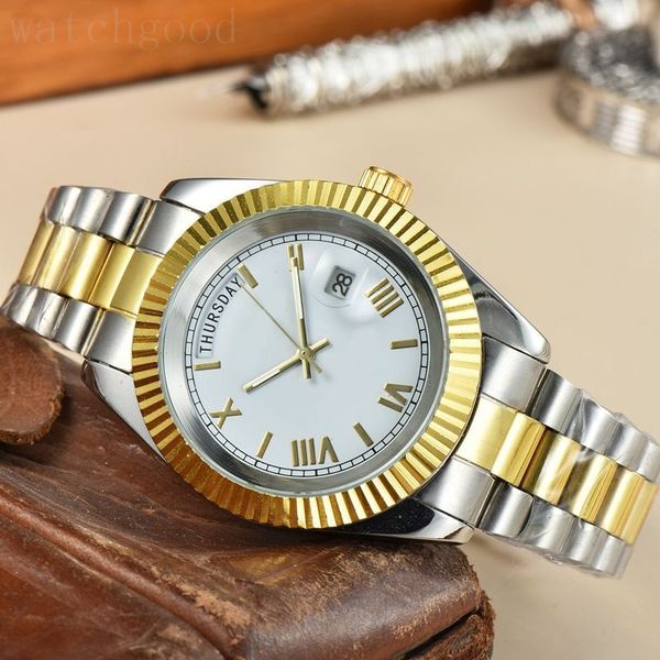 2813 movement watch day date mens watches 41mm reloj lujo formal automatic vintage watches women stainless steel strap black white dial dh09, Slivery;brown
2813 movement watch day date mens watches 41mm reloj lujo formal automatic vintage watches women stainless steel strap black white dial dh09, Slivery;brown
