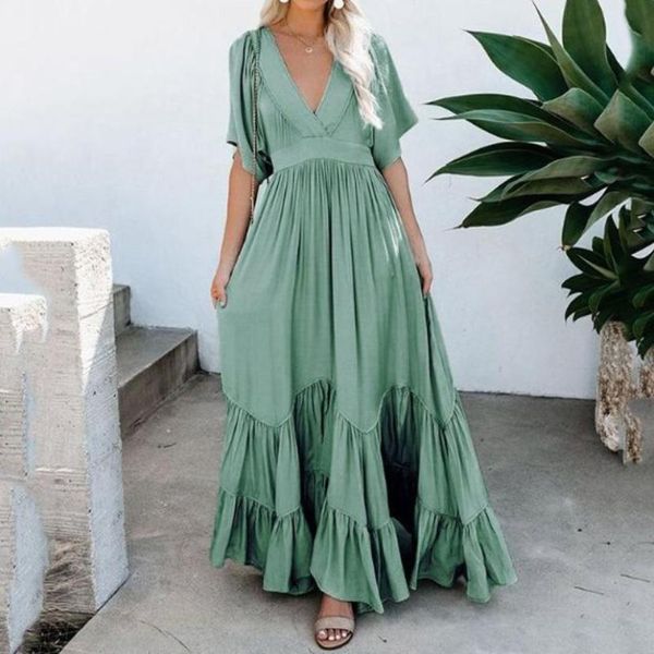 bohemian fashion women big hem pleated long dress floor length half sleeve v neck maxi dress8062594, Black;gray
bohemian fashion women big hem pleated long dress floor length half sleeve v neck maxi dress8062594, Black;gray