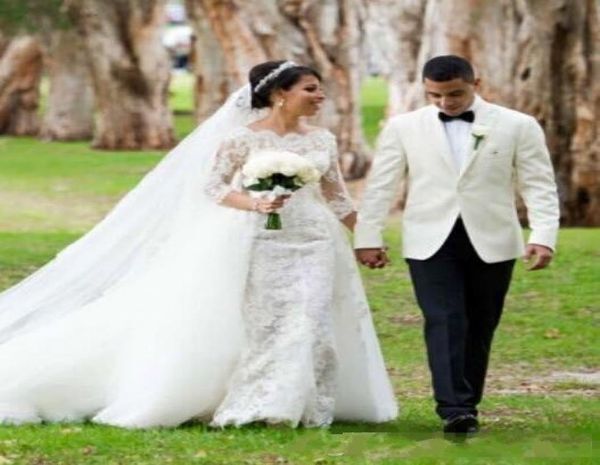 modest mermaid 2019 wedding dresses with detachable train full lace sheer long sleeves vetidos de novia plus size bridal gowns che1399260, White
modest mermaid 2019 wedding dresses with detachable train full lace sheer long sleeves vetidos de novia plus size bridal gowns che1399260, White