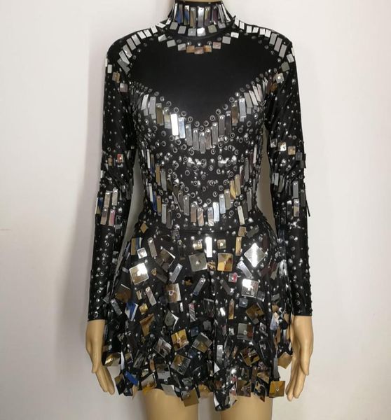 black sequins mirrors s short dress female costumes bright crystals diamond singer nightclub bar show dj team dance dress women performance
black sequins mirrors s short dress female costumes bright crystals diamond singer nightclub bar show dj team dance dress women performance