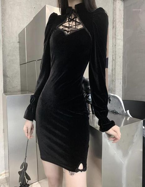 casual dresses gothic dress vintage elegant black velvet women harajuku lace up hollow out long sleeve slim high waist mini1113029, Black;gray
casual dresses gothic dress vintage elegant black velvet women harajuku lace up hollow out long sleeve slim high waist mini1113029, Black;gray