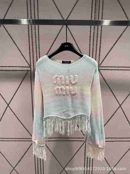 women's knits & tees designer pre autumn new gradient colorful pink tassel edge 3d embroidery letter long sleeve pullover slim fit e95w, White
women's knits & tees designer pre autumn new gradient colorful pink tassel edge 3d embroidery letter long sleeve pullover slim fit e95w, White