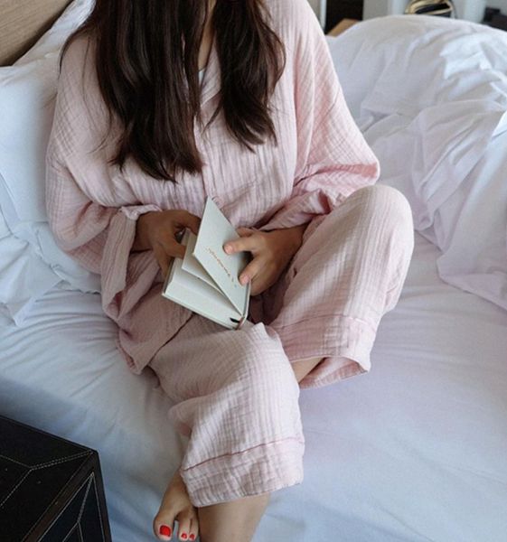 spring autumn ladies cotton pajamas set women solid color pink long sleeve and trousers comfortable loose lingerie suit 2011131524878, Black;red
spring autumn ladies cotton pajamas set women solid color pink long sleeve and trousers comfortable loose lingerie suit 2011131524878, Black;red