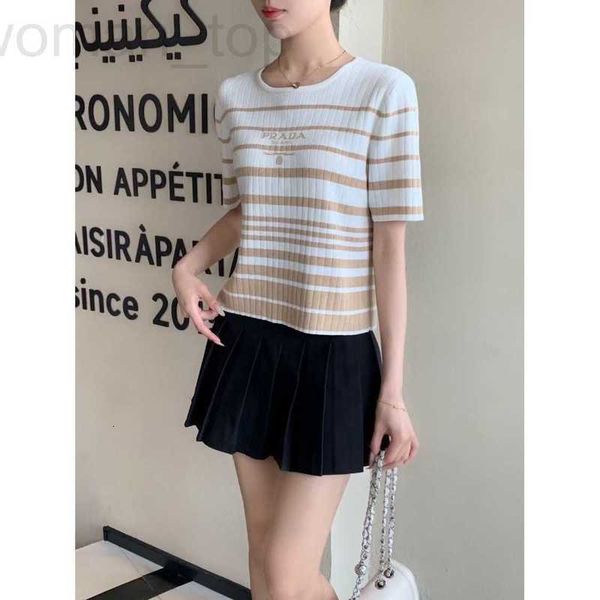 women's blouses & shirts designer p family 23 spring/summer new letter printing round neck contrast design slim fit knitwear short slee, White
women's blouses & shirts designer p family 23 spring/summer new letter printing round neck contrast design slim fit knitwear short slee, White