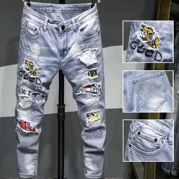 mens jeans ripped men jean homme pantalon streetwear moda hombre denim trousers biker male patchwork harem fashion 230801, Blue
mens jeans ripped men jean homme pantalon streetwear moda hombre denim trousers biker male patchwork harem fashion 230801, Blue