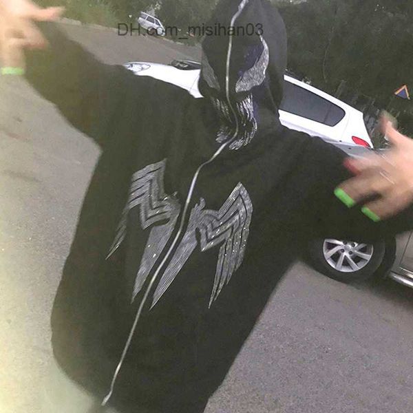 men's hoodies sweatshirts y2k rhinestone spider gothic long sleeve full zip hoodie fashion retro oversized jacket harajuke grunge hip h, Black
men's hoodies sweatshirts y2k rhinestone spider gothic long sleeve full zip hoodie fashion retro oversized jacket harajuke grunge hip h, Black