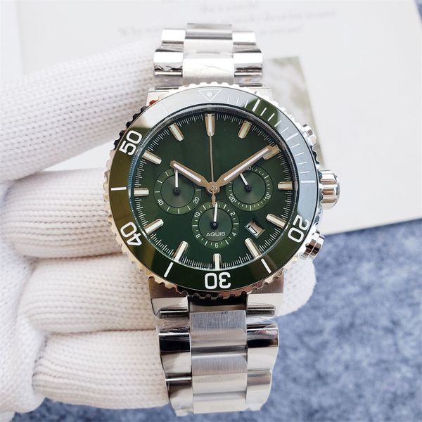luxury mens watches chronograph stainless steel waterproof date analog green dial quartz watch business wrist watches for men, Slivery;brown
luxury mens watches chronograph stainless steel waterproof date analog green dial quartz watch business wrist watches for men, Slivery;brown