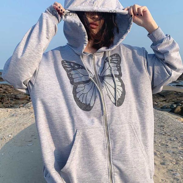 men's hoodies sweatshirts 90s women's diamond grey long jacket hoodie y2k fashion oversized butterfly pattern rhinestone sweatshir, Black
men's hoodies sweatshirts 90s women's diamond grey long jacket hoodie y2k fashion oversized butterfly pattern rhinestone sweatshir, Black
