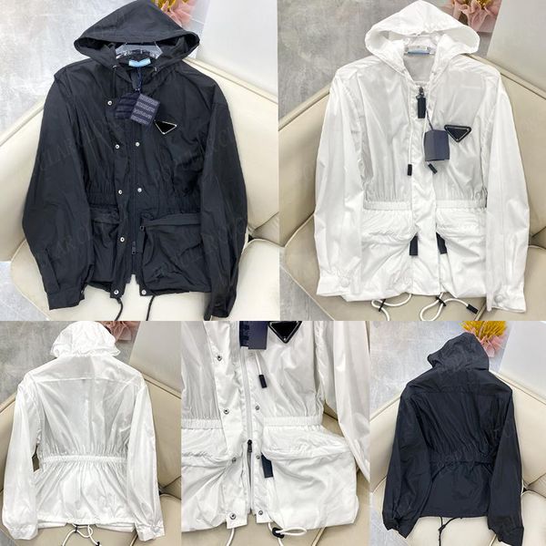classic womens letter outwear coats waist drawstring thin jacket sunscreen clothes black white hooded long sleeved jackets sml, Black;brown
classic womens letter outwear coats waist drawstring thin jacket sunscreen clothes black white hooded long sleeved jackets sml, Black;brown
