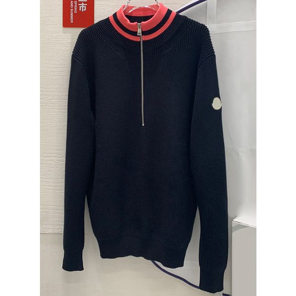 8.2 fashion contrast color striped half zipper 100% wool knitted pullover men's sweaters, White;black
8.2 fashion contrast color striped half zipper 100% wool knitted pullover men's sweaters, White;black