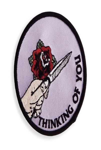 thinking of you red rose knife embroidery patch for clothing jeans bag decoration iron on patch 4040960, Black
thinking of you red rose knife embroidery patch for clothing jeans bag decoration iron on patch 4040960, Black