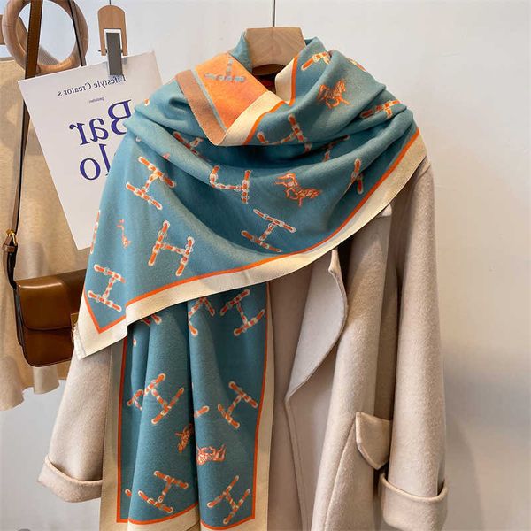 new scarf women's imitation cashmere brushed thickened 2023 winter shawl versatile scarf h letter fashion brand h5kx, Blue;gray
new scarf women's imitation cashmere brushed thickened 2023 winter shawl versatile scarf h letter fashion brand h5kx, Blue;gray