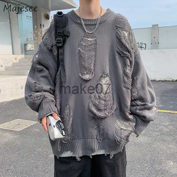 men's sweaters ripped sweaters pullovers for men baggy high street retro japanese design y2k knitwear harajuku handsome cool teens chic, White;black
men's sweaters ripped sweaters pullovers for men baggy high street retro japanese design y2k knitwear harajuku handsome cool teens chic, White;black