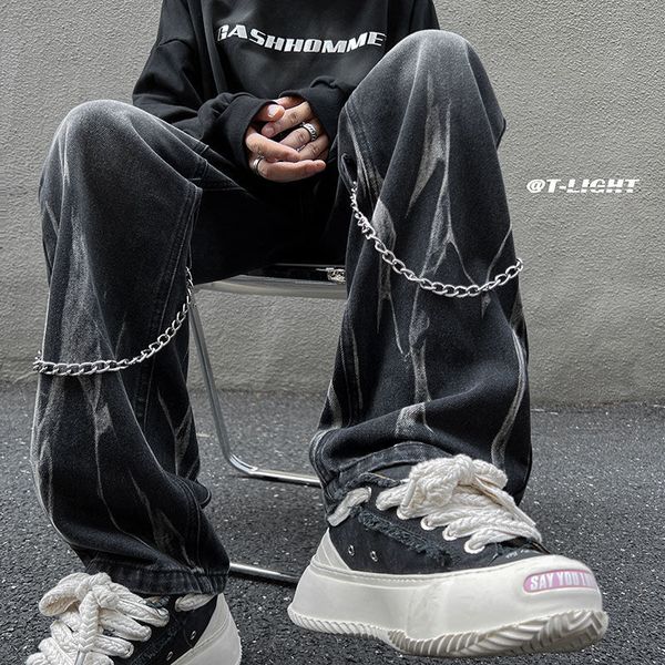mens jeans street tiedyed men y2k harajuku handsome straight pants punk casual loose plus size joker 230801, Blue 
mens jeans street tiedyed men y2k harajuku handsome straight pants punk casual loose plus size joker 230801, Blue