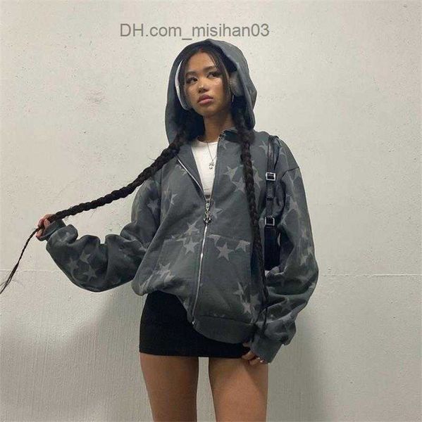 men's hoodies sweatshirts vintage star print zipper long sleeve loose casual harajuku hoodie sweater y2k street fashion women's st, Black
men's hoodies sweatshirts vintage star print zipper long sleeve loose casual harajuku hoodie sweater y2k street fashion women's st, Black