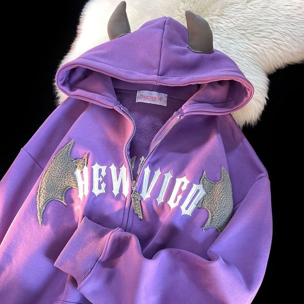 women s hoodies sweatshirts little devil jacket female autumn and winter letter embroidery sweet cool style oversize cute unicorn niche swea, Black
women s hoodies sweatshirts little devil jacket female autumn and winter letter embroidery sweet cool style oversize cute unicorn niche swea, Black
