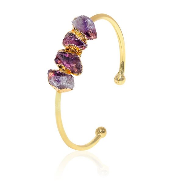 raw stone bracelet for women irregular amethyst handmade open cuff bangle jewelry with gold trim, Black
raw stone bracelet for women irregular amethyst handmade open cuff bangle jewelry with gold trim, Black
