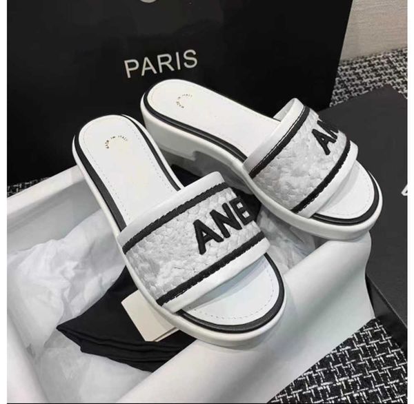france holiday flat sole woman slippers mule vacation rome slides comfort knitting design sandal 2023 classic cha fashion luxury designer sh, Black
france holiday flat sole woman slippers mule vacation rome slides comfort knitting design sandal 2023 classic cha fashion luxury designer sh, Black