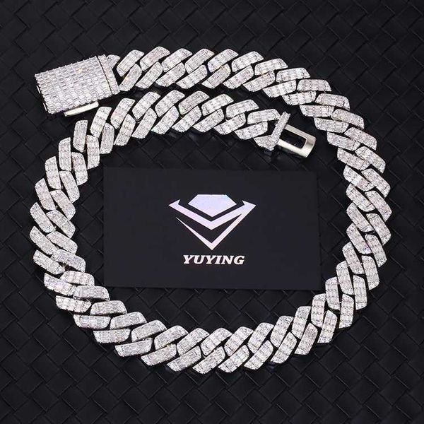 custom luxury 19mm width baguette cuban chain 925 solid silver gra moissanite diamond cuban link chain mens hip hop necklace
custom luxury 19mm width baguette cuban chain 925 solid silver gra moissanite diamond cuban link chain mens hip hop necklace
