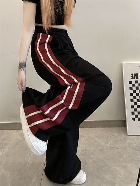 women s pants s deeptown y2k kpop black striped sweatpant hippie wide leg baggy streetwear korean fashion oversize jogger trousers 230801, Black;white
women s pants s deeptown y2k kpop black striped sweatpant hippie wide leg baggy streetwear korean fashion oversize jogger trousers 230801, Black;white