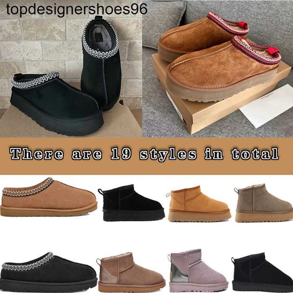 2023 tasman slippers chestnut fur slides s ggity, Black