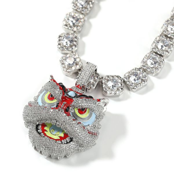 new trendy necklace gift white gold plated full cz lion pendant necklace for men women with 3mm 24inch rope chain, Silver
new trendy necklace gift white gold plated full cz lion pendant necklace for men women with 3mm 24inch rope chain, Silver