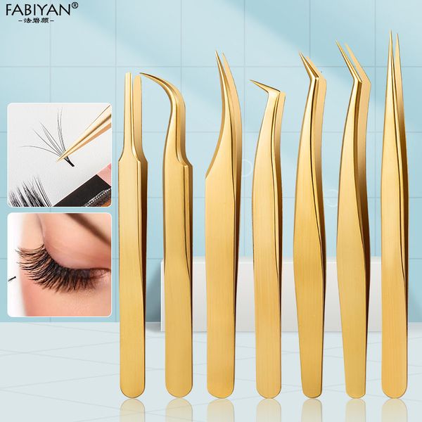 makeup tools 47pcs high precision antistatic tweezers for eyelash s stainless steel curved straight gold picking tool 230801
makeup tools 47pcs high precision antistatic tweezers for eyelash s stainless steel curved straight gold picking tool 230801