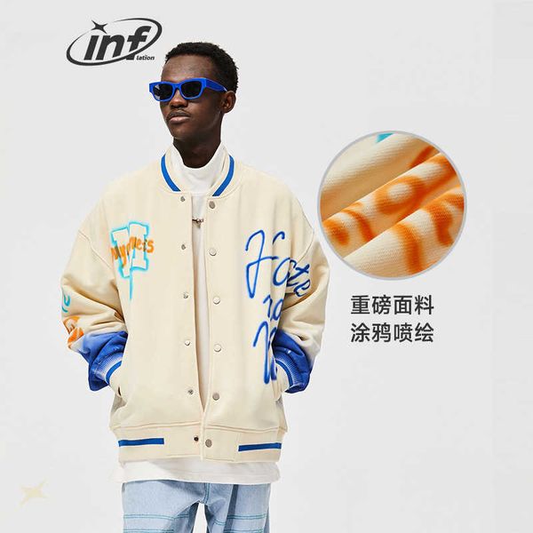 inf men's clothing | 400g fleece graffiti spray painting college style baseball uniform winter contrast color children's printed j, Black;brown
inf men's clothing | 400g fleece graffiti spray painting college style baseball uniform winter contrast color children's printed j, Black;brown
