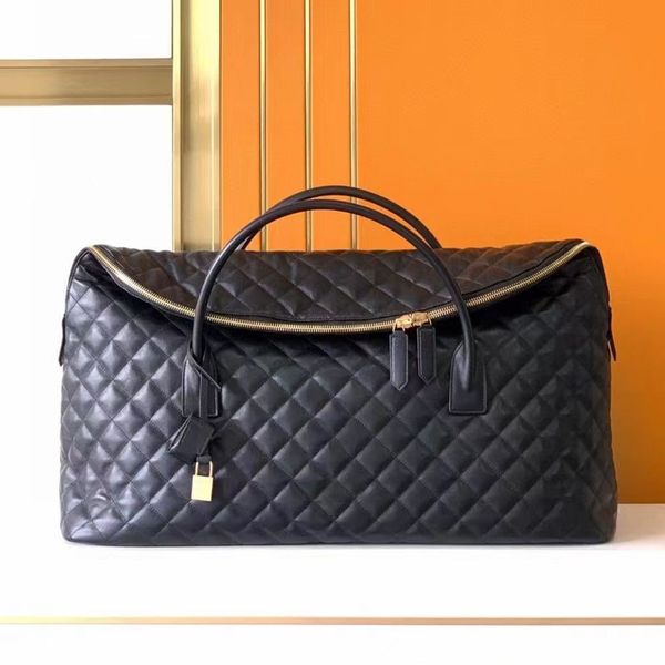 

handle mens oversized quilted Cowhide duffel bag Luxury Womens large tote clutch shoulder handbags crossbody travel bag woman designer wallet toiletry Bags, Black