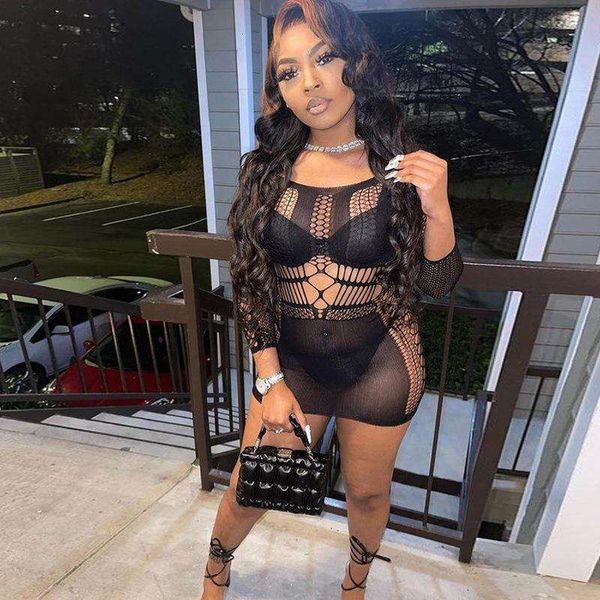 spring and summer womens clothing nightclub fashionable long sleeved mesh dress figure flattering, Black;gray
spring and summer womens clothing nightclub fashionable long sleeved mesh dress figure flattering, Black;gray