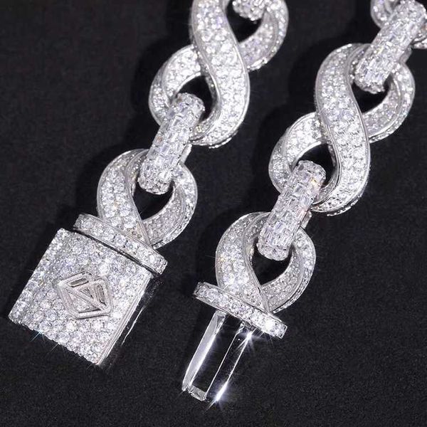hip hop jewelry infinite design 13mm wide iced out moissanite with gra cuban link chain for rapper man, Silver
hip hop jewelry infinite design 13mm wide iced out moissanite with gra cuban link chain for rapper man, Silver