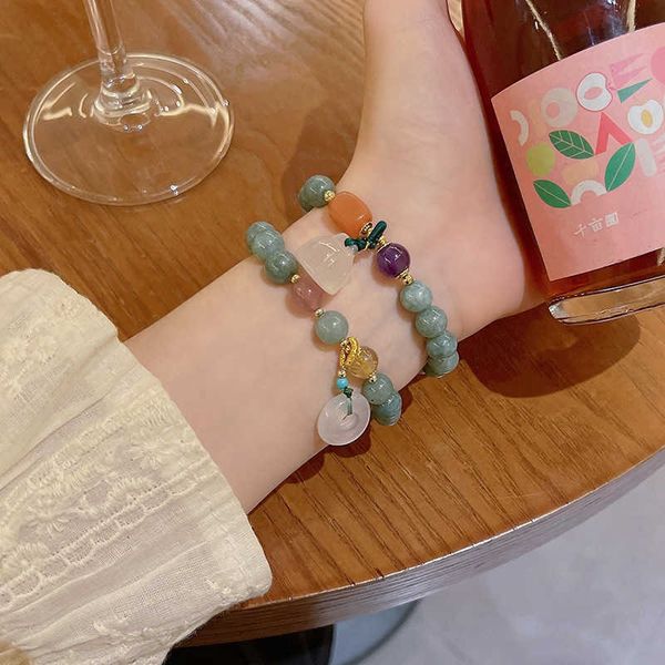 2023 new jade bangle women's summer couple chinese safty knot beaded charm bracelet, Green;white
2023 new jade bangle women's summer couple chinese safty knot beaded charm bracelet, Green;white