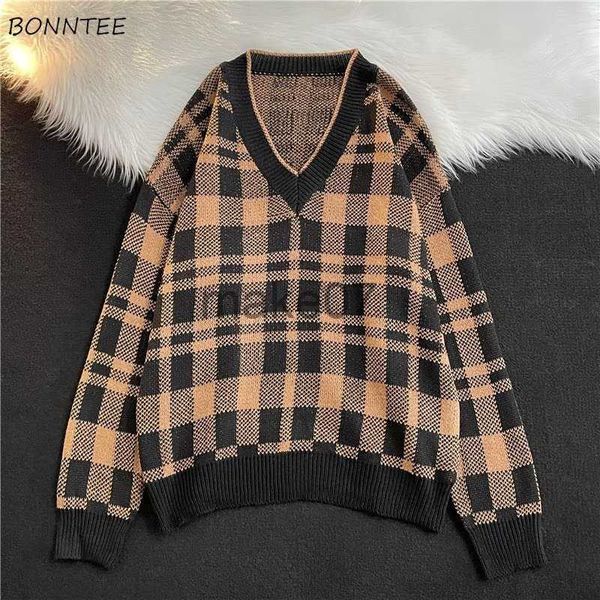 men's sweaters sweater men vintage vneck autumn winter couple fashion japanese plaid ins knitwear clothing pullovers retro casual chand, White;black
men's sweaters sweater men vintage vneck autumn winter couple fashion japanese plaid ins knitwear clothing pullovers retro casual chand, White;black