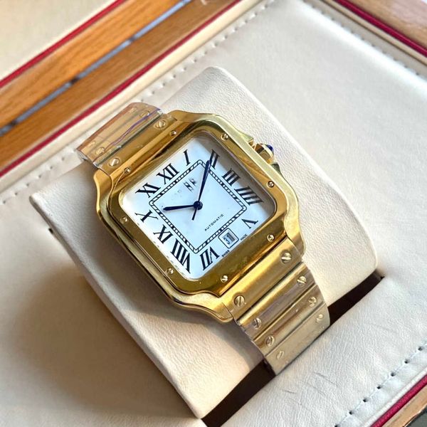 classic elegance wrist watch santos women men watches vjxv mechanical movement motre prx de luxe with box, Slivery;golden
classic elegance wrist watch santos women men watches vjxv mechanical movement motre prx de luxe with box, Slivery;golden