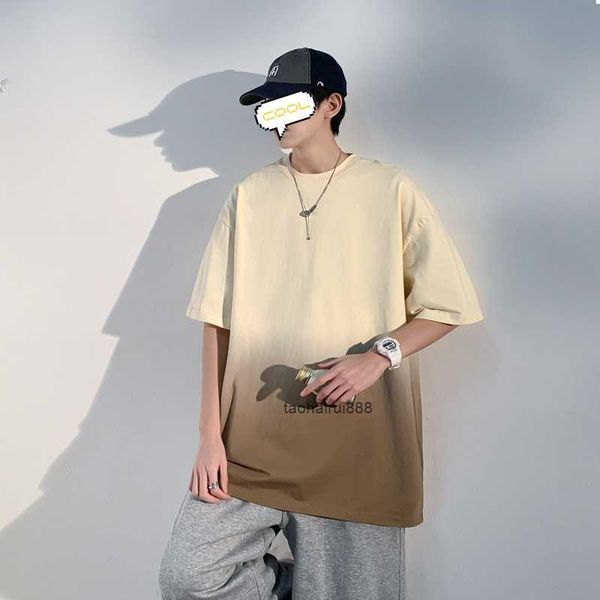 gradient t-shirt men's summer american fashion brand cleanfit short sleeve hip hop retro oversize 5/4 sleeve, White;black
gradient t-shirt men's summer american fashion brand cleanfit short sleeve hip hop retro oversize 5/4 sleeve, White;black