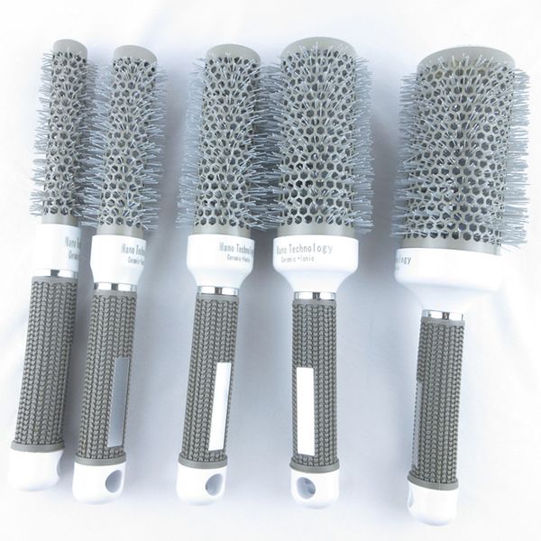 nano thermal ceramic ion round barrel comb professional salon hairdresser anti-static rolling hair brush beauty styling tools, Silver
nano thermal ceramic ion round barrel comb professional salon hairdresser anti-static rolling hair brush beauty styling tools, Silver