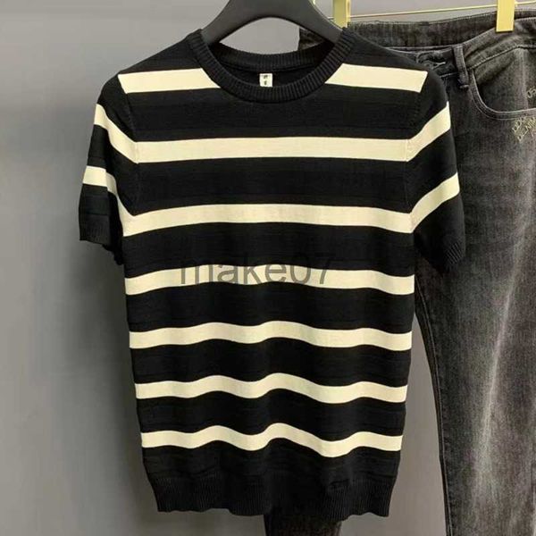 men's sweaters summer men's knitwear short sleeved contrasting stripes crew neck slim tshirt bottomed camisa hombre mannen kleding, White;black
men's sweaters summer men's knitwear short sleeved contrasting stripes crew neck slim tshirt bottomed camisa hombre mannen kleding, White;black