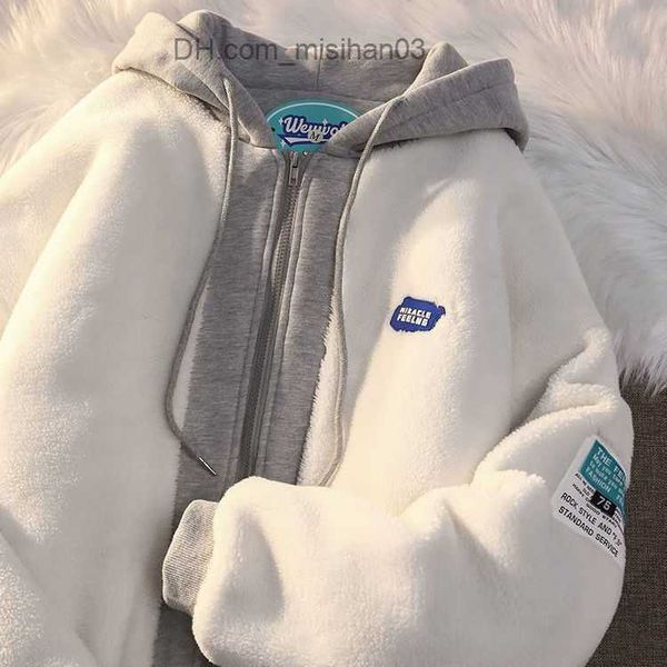 men's hoodies sweatshirts women's 2022 autumn winter lambwool patch work hoodie oversized new women's warm jacket coat vintag, Black
men's hoodies sweatshirts women's 2022 autumn winter lambwool patch work hoodie oversized new women's warm jacket coat vintag, Black