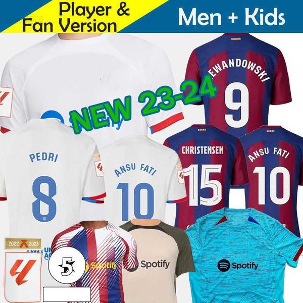 23 24 barcelonas soccer jerseys kids kit camisetas barca fan player version 2023 football shirt lewandowski pedri ansu fati ferran jordi alb, White;black
23 24 barcelonas soccer jerseys kids kit camisetas barca fan player version 2023 football shirt lewandowski pedri ansu fati ferran jordi alb, White;black